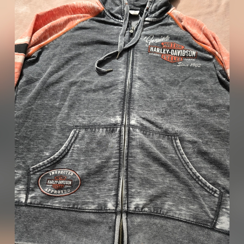 Harley-Davidson Genuine Oil Can Burnout Hoodie Colorblock Women's  99195-14VW 1W - Picture 4 of 9